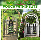 10 Pcs Hanging Flower Pot Bag with 9 Slits Hanging Grow Bags Flower Planting Bag Handle Grow Pouch Planter for Outdoor, Wall, Garden, Plant, Tomato, Strawberry