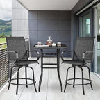 Yaheetech Patio Swivel Bar Stools Outdoor Chairs Set of 2 Outdoor High Bistro Stools Outdoor Furniture, All-Weather Patio Stools for Outside, Beach, Lawn, Poolside and Garden, Black