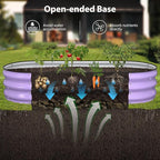 Raised Garden Bed Kit, 5x2x1 ft Galvanized Planter Box Outdoor with Safety Edging, Large Metal Raised Beds for Gardening Vegetables Flower Fruits (Provence Purple)