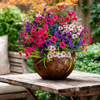 Artificial Flowers for Outdoors Fake Plants - 16 Bundles Faux Outside Greenery Boxwood No Fade Plastic Shrubs Fall Decor Farmhouse Home Garden Thanksgiving Mums (Mix White Purple Pink)