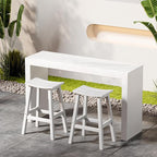 Stoog Weatherproof Bar Stools Set of 4, 28" Height Patio Bar Stools, Easy to Clean and Maintain, for Bar, Kitchen Counter, Deck, and Patio, White