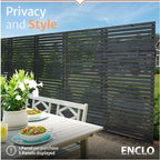 6ft H x 3.1ft W (1 Panel) No Dig Enclo Aspen Charcoal Wood Privacy Screen, Decorative Patio Privacy Screen, Great to Hide Trash Cans, Outdoor Privacy Fence Panel, Air Conditioner Fence, EC18042