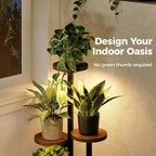 Bamworld Plant Stand with Grow Lights Indoor Plant Stand Tall Metal Wood Plant Shelf Outdoor Corner Plant Stands Indoor Plant Table Rack 5 Tier Tier Plant Stand Garden Accessories for Living Room Balcony Patio