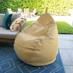 Big Joe Tuffet Weatherproof Bean Bag Chair, Natural Basket Weave, Breathable Weather Resistant Fabric, 2.5 feet Teardrop
