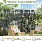 Casaphoria 72" H x 35" W Metal Outdoor Privacy Screen, Freestanding Decorative Divider for Patio, Deck, Balcony, and Garden with Stable Base, Black-Gerald