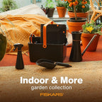 Fiskars Indoor Watering Can, Long Reach Spout for Precision Hydration on Houseplants, Anti-Drip Nozzle with Translucent Volume Markings, Ergonomic Recycled Plastic Body, 40 oz, Black