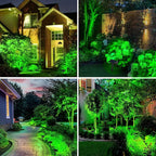T-SUN Green Solar Spot Lights Outdoor 4 Pack, 49 LED 2 Lighting Modes, IP65 Waterproof Landscape Spotlights, 2 in 1 Auto On/Off Solar Lights for Yard, Garden, Driveway, Pathway