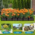 Large Planters for Outdoor Plants 14" Tall Planter Box, Raised Beds for Gardening Self Watering, Elevated Planter Box with Legs, Rectangular Garden Planters for Outdoor Plants Flowers, 94.4"L x 15.7"W