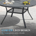 VICLLAX Patio Table and Chair Set of 6, All Weather Metal Round Outdoor Dining Furniture Set-47 Round Outdoor Table and Chairs, Grey Tabletop