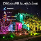 Halloween Christmas Outdoor Spotlights,12W RGBW Colors Changing Landscape Spotlight with Remote Control, IP65 Waterproof 110V Plug in LED Spotlight Outdoor with US Plug for Yard Garden House (8Pack)