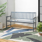 JONATHAN Y BNH101B Laurel 59.1" 3-Seat Slat-Back 600-Lbs Support Acacia Wood Outdoor Garden Patio Bench for Garden, Lawn, Backyard, Pool, Deck, Beach, Firepit, Gray