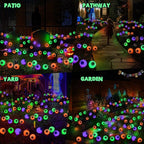 BrizLabs 6 Pack 36 LED Halloween Solar Eyeball Lights, 2 Modes Outdoor Halloween Pathway Lights, Solar Spooky Path Light Waterproof, Swaying Firefly Light for Yard Garden Lawn, Orange & Purple & Green
