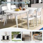 VECELO 4 Pack Stackable Dining Chairs, Plastic Patio Chairs for Indoor Outdoor Use in Kitchen, Poolside, No Assembly, Matte White