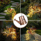 Fohil Solar Watering Can with Lights, Retro Metal Solar Garden Lights Outdoor, Waterproof Hanging Solar Powered Lantern Garden Decorations for Porch Lawn Driveway Backyard Pathway