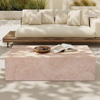 Christopher Knight Home Jorine 43.5" Outdoor Rectangular Coffee Table, Lightweight Concrete Coffee Table, Natural Texture Side Footstool, Spacious Tabletop Display, No Assembly Required, Natural