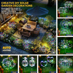 GIGALUMI Garden Decor Outdoor Lights 120LED 8Pack, Solar Garden Lights for Christmas Outside Fairy Firework Decorative,Solar Powered for Yard Pathway Flowerbed Planter Balcony Patio Decor (Multicolar