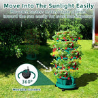 Strawberry Vertical Planters Tower Garden 3 Pack, 7 Tiered Stacking Herb Vegetable Planter with Support Pole Indoor and Outdoor - Hunter Green