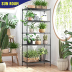5-Tier Shelf 1010LBS Storage Shelves Adjustable Wire Shelving Metal Shelving Unit Storage Rack for Kitchen Pantry Closet Laundry School Commercial 59.4" Hx21.5 W x13.6 D