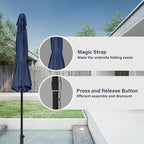 Simple Deluxe 9' Patio Umbrella Outdoor Table Market Yard Umbrella with Push Button Tilt/Crank