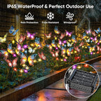 Solar Lights Outdoor Garden Decor: 6 Pack 102 Silk Butterflies with 132 Color-Changing LEDs - Auto On/Off 12H Magical Lighting IP65 Waterproof for Yard Patio Pathway - Unique Gifts for Mom Grandma