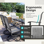 Pamapic 7-Piece Patio Dining Furniture Set with Swivel Chairs, Outdoor Table & 6 Textilene Chairs for Garden, Backyard, Pool, Deck, Gray