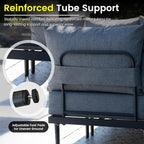Sundale Outdoor 2 Pieces Metal Patio Furniture Set, Outdoor Sectional Sofa w/6 Inch Olefin Cushion, Modern Outdoor Conversation Sets for Porch, Balcony