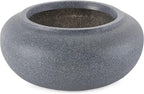 HC Companies Versatile 21 Inch Round Natural Decorative Plastic Outdoor Garden Hose Storage Pot with Side Hole for Faucet Connection, Granite