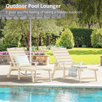 LUE BONA Outdoor Chaise Lounge Chairs Set of 2, HDPS Chaise Lounger, 5 Positions Adjustable Lounge Chairs, Pool Lounge Chair with Wheels for Poolside, Sand