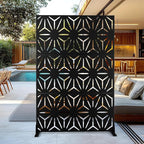 Outdoor Privacy Screen,72" H×47" W Metal Privacy Screen, Freestanding Privacy Fence Panels for Patio