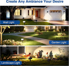 Solar Lights Outdoor Waterproof IP65, Super Bright LED with Lens, 3000K 2 Lighting Modes, Solar Powered Yard Garden Solar Spot Lights for Outside Landscape Auto On/Off -4 Pack