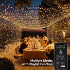 Brizled Smart String Lights, 65.61ft 200 LED Christmas Lights with APP & Voice Control, WiFi Christmas Fairy Light Warm White Music Sync Xmas Tree Lighting Green Wire for Home Xmas Tree Party Decor