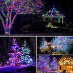 6 Pack Solar String Lights for Outside - 480LED 198FT Solar Fairy Lights Outdoor Waterproof 8 Modes, Copper Wire Solar Powered Twinkle Lights for Tree Garden Christmas Wedding Party Decor, Multicolor
