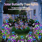 Solar Garden Lights Outdoor, Waterproof 2 Pack Solar Butterfly Lights with 60 LED 12 Butterfly Colorful Lighting for Garden Yard Lawn Outdoor Decor, Gift for Mom Women Mother's Day