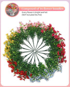 Faux Flowers for Outdoor Planters 16 Bundles UV Resistant Artificial Fake Eucalyptus Plants Outside Spring Summer Yard Decor Realistic Silk Daisy Used for Patio,Front Porch,Pots Decoration
