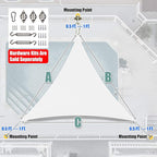 Amgo Custom Size 17' x 17' x 17' White Triangle Sun Shade Sail UPF50+ AGTAPRT12, Order to Make Canopy Awning, 95% UV Blockage, Water & Air Permeable, Commercial Standard (We Customize)