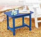 Y&M Adirondack Outdoor Side Table, HIPS Patio End Table, Waterproof Outside Table, Balcony Modern End Tables 23.5" inch Long for Garden, Pool, Beach, Porch, Deck, Indoor or Outdoor Use, Navy Blue