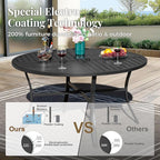 Outdoor Patio Round Dining Table, All Weather Wrought Iron Black Outdoor Table - Image 6