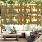 Outdoor Privacy Screen,72" H×47" W Metal Privacy Screen, Freestanding Privacy Fence Panels for Patio