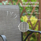 PHI VILLA Outdoor Bar Stools Swivel Set of 2, Outdoor Bar Height Tall Patio Chairs Grey with Armrest, High Top Patio Stools & Chairs with Sling Fabric for Outside Kitchen