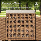 HERA'S HOUSE 6 Pieces Sectional Patio Furniture Set, All Weather Patio Conversation Set, Outdoor Rattan Wicker Sofa with 5.3" Widened Armrest, Patio Couch, 10" Ultra Thick Comfy Sponge Cushion