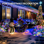 Garden Decor Solar Lights Outdoor,120LED Waterproof Colorful Solar Fairy Garden Lights for Outdoor Decoration,Yard, Patio, Porch,Flower Pot,Pathway,Christmas (2Pack)