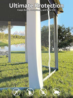 Garvee Pop Up Gazebo Screen Tent,Hexagonal Instant Gazebo Tent with Mosquito Netting Outdoor Canopy,6 Sided Sun Shelter 13x13ft with Mesh Netting,Pavilion Tents for Patio,Blue+Beige