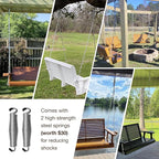 Wooden Porch Swing 3-Seater, Bench Swing with Cupholders, Hanging Chains and 7mm Springs, Heavy Duty 800 LBS, for Outdoor Patio Garden (Warm Teak Color, 5 FT Extra Large)