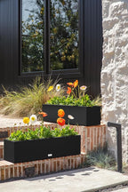 Veradek Block Series Window Box Planter - Rectangular Flower Pot for Indoor or Outdoor Window Sill/Balcony | All-Weather Use with Drainage Holes | Modern Décor for Succulents, Herbs, Small Plants