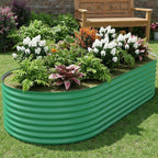 Garvee 6x3x2 ft Galvanized Raised Garden Bed Outdoor, 24 in Tall Metal Planter Box for Flowers Vegetables, Rust-Resistant Raised Garden Beds for Gardening, Easy Assembly Outdoor Garden Box & Planters
