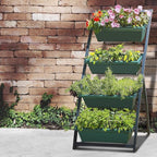 Outland Living 4-Ft Raised Garden Bed - Vertical Garden Freestanding Elevated Planters 4 Container Boxes - Good for Patio Balcony Indoor Outdoor - Perfect to Grow Vegetables Herbs Flowers