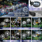 Anordsem Solar Garden Lights Outdoor: Bendable Copper Wire with 120 LED Firework Beads - White Waterproof DIY Fairy Decorations for Yard Patio Path - Gifts for Women Mom Homeowners