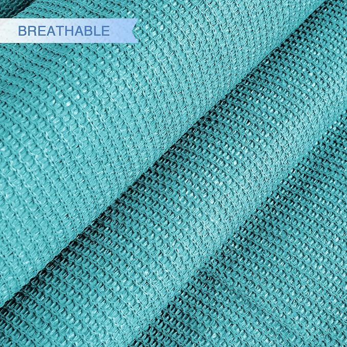 E&K Sunrise 10' x 10' x 10' Sun Shade Sail Triangle Canopy Shade Cover UV Block for Patio Backyard Garden Outdoor (Turquoise)