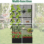 Metal Planter Box with Trellis 36" L x 16" W x 72" H, Raised Garden Bed with Privacy Screen, Privacy Planters for Climbing Plants, Flowers, Vegetables, Fruits