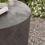 Modway Brion 34 Inch Round Concrete Coffee Table – Indoor/Outdoor Tapered Cylinder Coffee Table – Low Center Table for Living Room or Patio in Gray